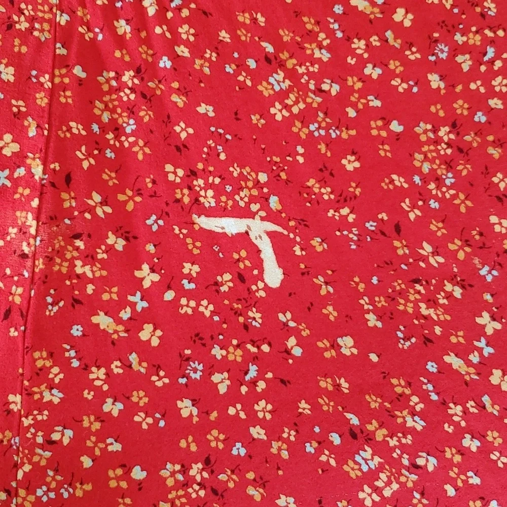 Reformation Zoe red floral print midi skirt